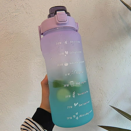 

JOYLA 2L Large-capacity Water Bottle With Bounce Lid Timeline Reminder Leak-proof Frosted Cup For Outdoor Sports And Fitness
