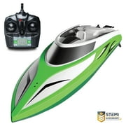 Force1 Remote Control Boat, 14" Freshwater RC Boat for Lakes and Ponds, High-Performance Toy (Green)