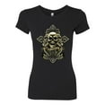 thumbnail image 2 of Brotherhood Biker Motorcycles Cross and Skull Pop Culture Womens Slim Fit Junior Tee, Black, Small, 2 of 3