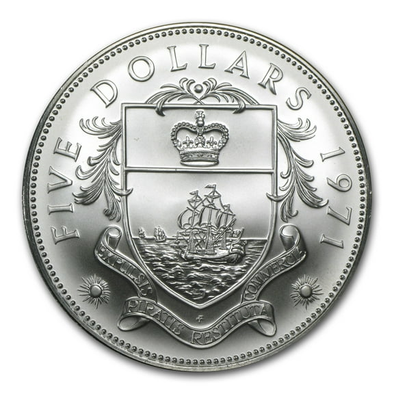 1971 Bahamas Silver $5 BU