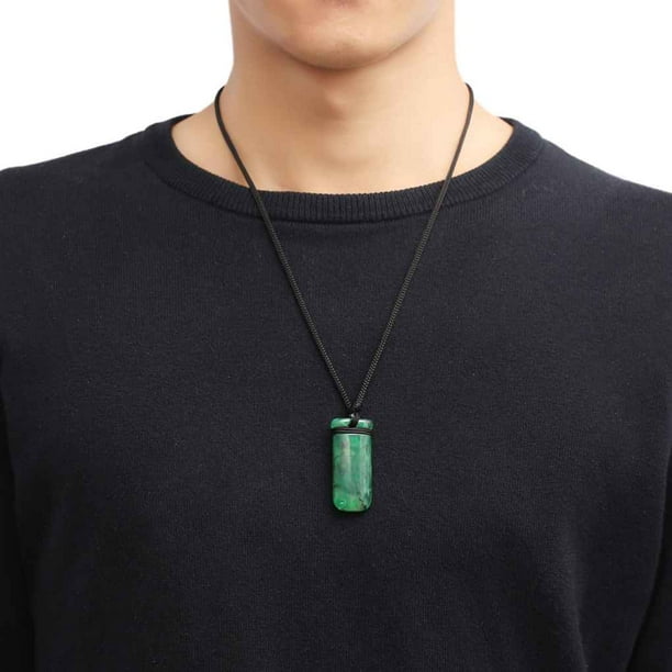 Mens green 2025 stone necklace