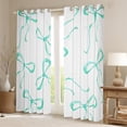 thumbnail image 2 of jejeloiu Cartoon Bow Tie Blackout Curtains Set of 2 (52x84 Each),Kawaii Bowknot Print Window Curtains,Cyan Lovely Bowtie Curtains and Drapes For Girls Kids,Microfiber Bedroom Decor, 2 of 6