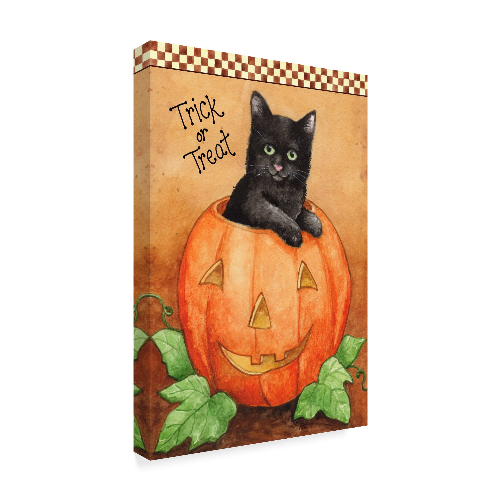 Trademark Fine Art 'Trick Or Treat Black Cat' Canvas Art by Melinda Hipsher
