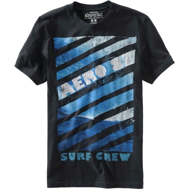 Aeropostale - Camiseta gráfica para hombre, color negro, pequeña
