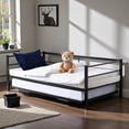 thumbnail image 2 of Tcbosik Twin Size Metal Daybed with Trundle, Sofa Bed for Living Room, Guest Room, Bedroom, Space Saving, Easy Assembly, Black, 2 of 10