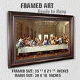 thumbnail image 3 of The Last Supper by Leonardo Da Vinci The World Classic Art Reproductions,Giclee Prints Framed WallArt for Home Decor,Image Size:30x16 inches,Dark Brown Faux Wood Grain Framed Size:35.5x21.5 inchs, 3 of 8