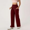 thumbnail image 4 of Women's Stretchy Wide Leg Palazzo Lounge Pants Casual Comfy High Waist, 4 of 7