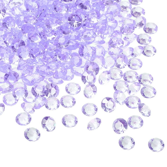Uxcell 1000 Pieces Acrylic Diamonds Vase Fillers 10mm Fake Crystals Gems Wedding Table Scattering Diamond, Purple