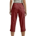 thumbnail image 4 of Women's Cargo Capri Pant with 6 Pockets Lightweight Quick Dry Travel Hiking Summer Pants for Women Casual, 4 of 7