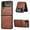 Brown, variant on for Samsung Galaxy Z Flip4 Folding Case with Kickstand Premium PU Leather Slim Cover, Compatible with MagSafe Wireless Charging, Anti-Slip Stripe Microfiber Lining TPU Shockproof Case,Brown