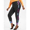 thumbnail image 2 of Leggings Talla Extra a Cuadros Panel Abotonado Rosegal Leggings de talla grande, 2 of 5
