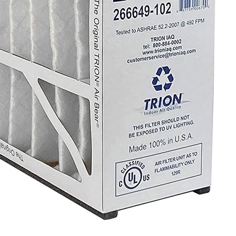 Trion, Air Bear 20x25x5 Inch MERV 13 Air Filter, White, 3pk