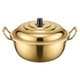 thumbnail image 3 of Cacerola de acero inoxidable con tapa, estilo coreano, para fideos ramen con dos asas, 3 of 8
