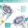 thumbnail image 5 of White Daisies with a Blue Background 40 Oz Tumbler with Handle Lid and Straw, Stainless Steel Double Walled Vacuum Insulated Cup, Cute Birthday Gifts Tumbler for Women Men Friends, 5 of 7