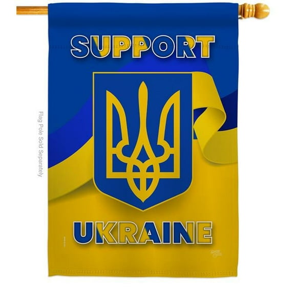 Breeze Decor H120090-BO Support Ukraine Cause 28 x 40 in. Double-Sided Decorative Vertical House Flags for Decoration Banner Garden Yard Gift