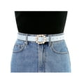 thumbnail image 4 of INSPIRE CHIC Women's Pearl Waistband Skinny Leather Adjustable Pin Buckle Belt for Jeans Dresses Pants 29.53"-35.43" Light blue, 4 of 4