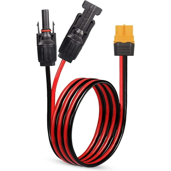 Solar Panel Extension Cable, 10 AWG 6 ft Power Cord with MC 4 Connectors, Red and Black, 1-Pack