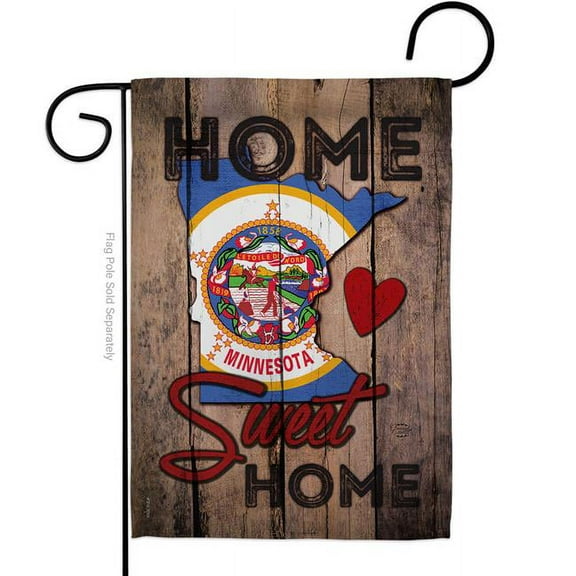 Ornament Collection G191128-BO 13 x 18.5 in. State Minnesota Home Sweet American State Vertical Garden Flag with Double-Sided House Decoration Banner Yard Gift