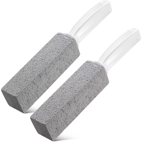 2 Pack Toilet Cleaner Hard Water Build up Remover with Ergonomic Handle, Toilet Bowl Stain Ring Remover, Pumice Cleaning