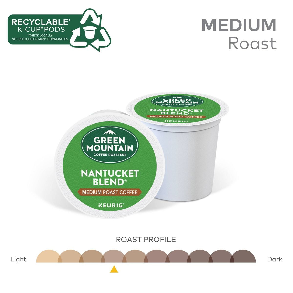 Green Mountain Nantucket Blend Keurig K-Cup Medium Roast Coffee Pods - 10ct - Pack of 2