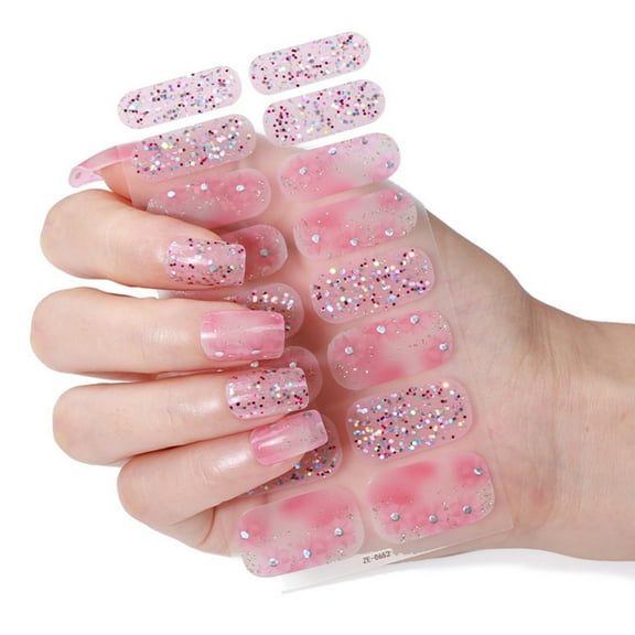 Christmas Gels Nail Strips Nails Polish Sticker Glittering Gels Nail Decals