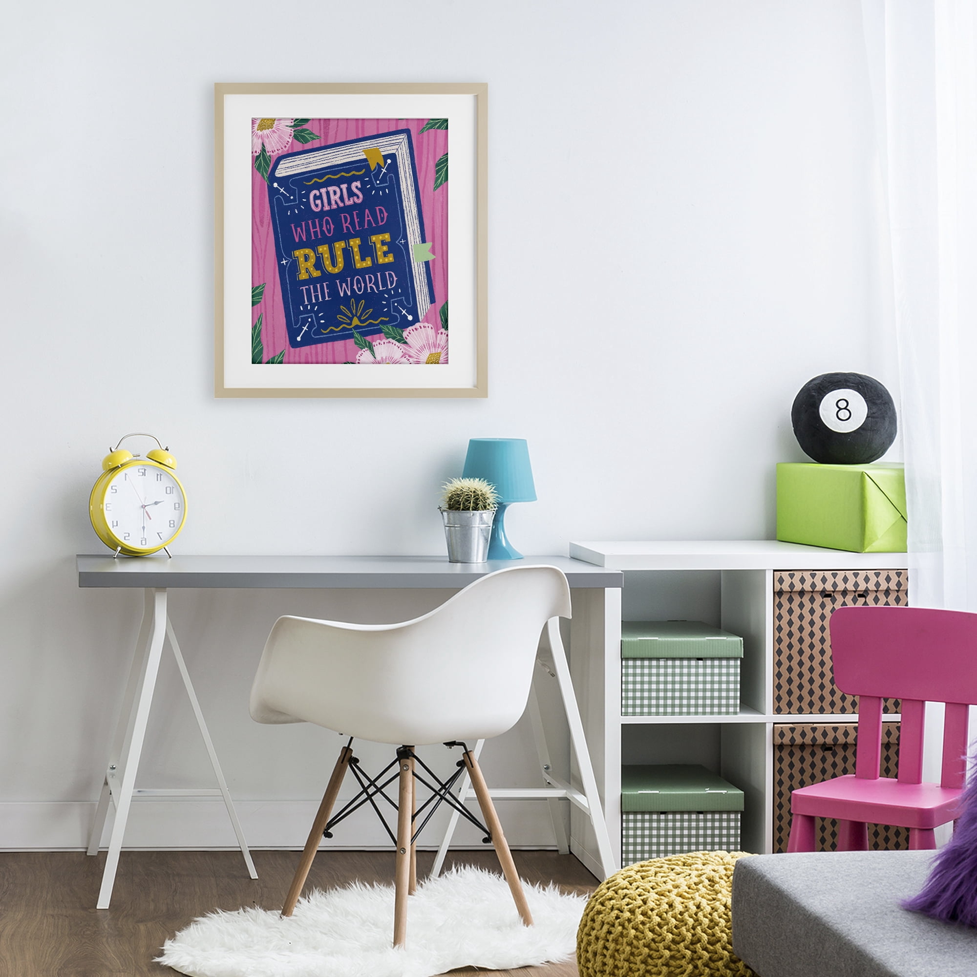 Stupell Industries Girls Who Read Inspirational Birch Framed Print Under Glass, design by Vanessa Stoilova
