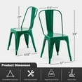 thumbnail image 2 of SOLEGGIATA Metal Dining Chairs Set of 6 Industrial Stackable Metal Chairs for Dining Room Farmhouse Bistro Indoor Outdoor Alpine Green, 2 of 8
