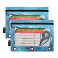 thumbnail image 5 of 2 Pack Pencil Pouch for 3 Ring Binder Turtle Is Swimming Pencil Case Clear Window Zipper Pencil Bag Organizers, 5 of 6
