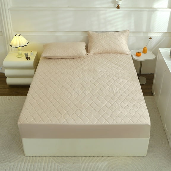 Leodye Fitted Sheets Set of 1 ,Soft Flannel Fleece Mattress Top- Suitable for Fall and Winter-47.24x78.74x11.81in