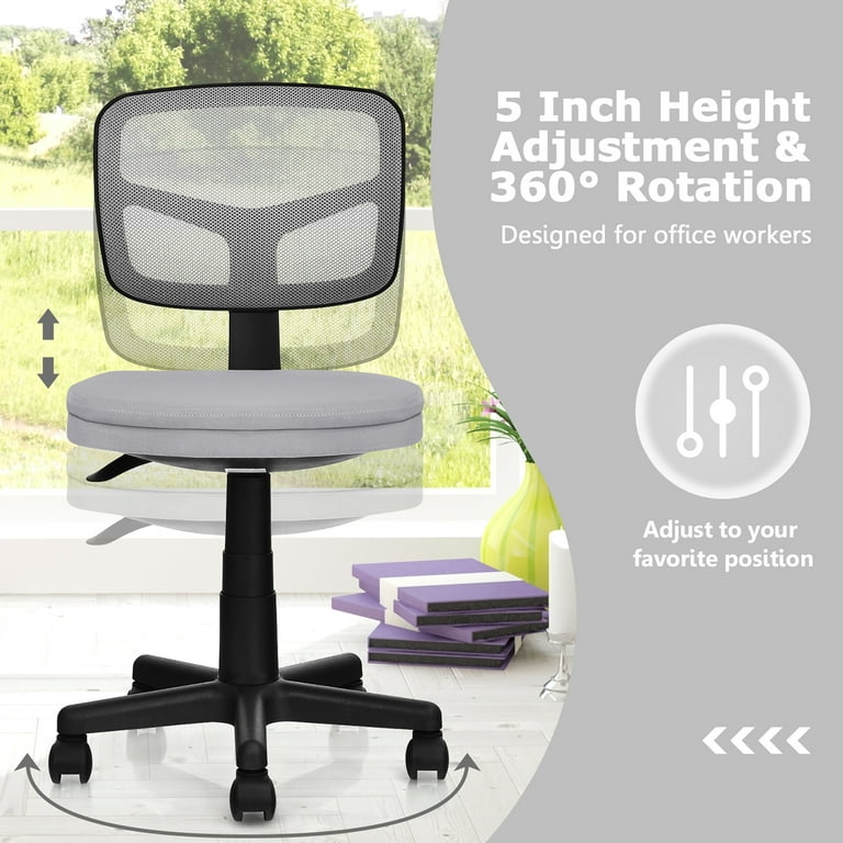 Costway Mesh Office Chair Low-back Armless Computer Desk Chair
