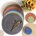 thumbnail image 1 of Paokuoon Ensemble de Table Rond Moderne Couleur Unie Résistant à la Chaleur Antidérapant Isolation Thermique Protection Table à Manger Décoration Cuisine, 1 of 6