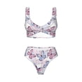 thumbnail image 4 of Daiia Butterflies in Pastel Women's Bikini Set Two Piece Swimsuit High Waisted Bikini Adjustable Straps Bikini Perfect for Beach, Pool, and Summer Vacation-X-Large, 4 of 9