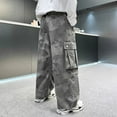 thumbnail image 4 of Tfken Trousers For Boys Toddler Cargo Wide-Leg Daily Wear Camouflage Print Camouflage Pants Wide-Leg Size 8-9 Years, 4 of 6