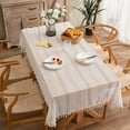 thumbnail image 3 of Enova Home High Quality Washable Rectangle Lace tablecloths, Wrinkle Resistant Washable Dining Room Table linen for Rectangle Tables 55" x 78", 3 of 5