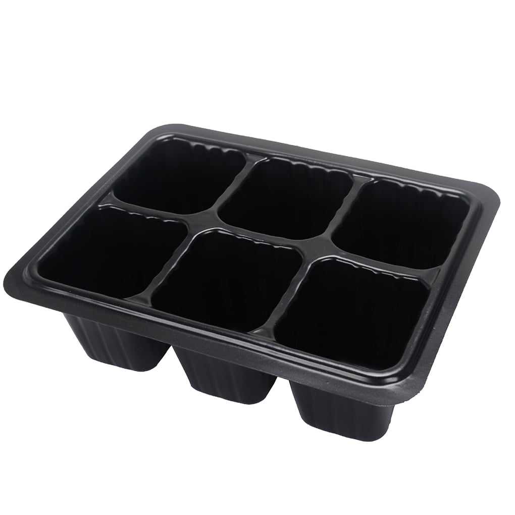 Hpybest 5 Packs Seedling Tray Seed Starter Tray with Dome and Base 12 Cells for Gardening Bonsai Black