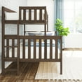 thumbnail image 2 of Max & Lily Solid Wood Bunk Bed, Twin over Full with Ladder on End for Kids, Walnut, 2 of 11