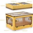 thumbnail image 2 of Aimisin Folding Storage Bins, 28 Liters, 2 Pcs Yellow Plastic Storage Containers with Wheels, Four Doors, Foldable, Stackable, Plastic Box with Lids for Organization, Storage Cart, 2 of 8