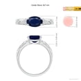 thumbnail image 4 of ANGARA Natural 2 ct Blue Sapphire Vintage Style Ring with Diamond Accents in 14K White Gold for Women (Size-9x7mm) | September Birthstone, Anniversary, Jewelry Gift for Women | Natural Sapphire Ring, 4 of 8