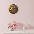 thumbnail image 3 of 12 Inch Wall Clock Battery Operated Silent Clock Decorative for Office, Kitchen, Outdoor, Living Room，Bouquet of Sunflowers on A Dark Wooden Beautiful Art, 3 of 5
