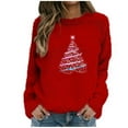 thumbnail image 2 of Craaazy Christmas Sweaters for Women Crew Neck Long Sleeve Shirts Xmas Holiday Warm Tops Gifts, 2 of 5