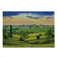 thumbnail image 2 of Nature Cutting Board, Picture of Rural Pastoral Meadows with Fences Surreal Countryside Image Print, Decorative Tempered Glass Cutting and Serving Board, Large Size, Green Blue Orange, by Ambesonne, 2 of 5
