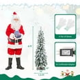 thumbnail image 4 of Costway 4 FT Pre-Lit Slim Christmas Tree Flocked Xmas Decoration 11 Modes 100 LED Lights, 4 of 12