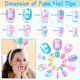 thumbnail image 5 of Uñas postizas adhesivas Thrilez 144 piezas para niñas y niños, arcoíris, 5 of 7
