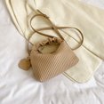 thumbnail image 4 of Bolso cruzado para mujer, Bolso de hombro informal plisado con nube, Bolso de mano para niñas (caqui), 4 of 6