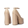 thumbnail image 3 of Zapatos de Plataforma para Mujer DREAM PAIRS Tacones Anchos de 14 cm Nude, 3 of 7
