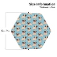 thumbnail image 2 of Sigee Funny Cartoon Pugs for Water-Resistant, Heat-Resistant, Non-Slip Leather Coasters Set, Ideal for Coffee Table, Office, Bar, Home Decor-Hexagon, 2 of 6