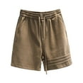 thumbnail image 1 of Pantalones cortos casuales de verano para hombre de 5 pulgadas: pantalones cortos deportivos holgados con tres rayas, look deportivo para entrenamientos y tiempo libre., 1 of 5