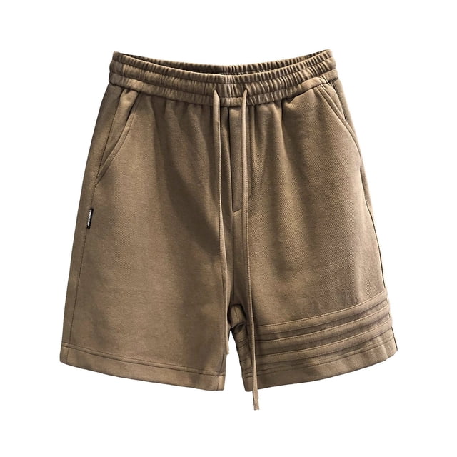 Pantalones cortos casuales de verano para hombre de 5 pulgadas: pantalones cortos deportivos holgados con tres rayas, look deportivo para entrenamientos y tiempo libre.
