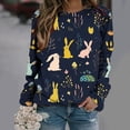thumbnail image 1 of Styesk Longues Chemises à Manches pour Femmes Mode Décontractée Imprimé de Pâques Col Rond Haut/chemise, 1 of 3