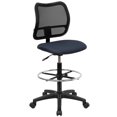 thumbnail image 1 of Mid-Back Navy Blue Mesh Drafting Chair, 1 of 5